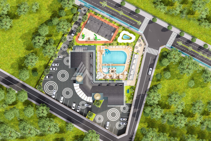 Новый проект в Алании район Демирташ на стадии строительства - Ракурс 30