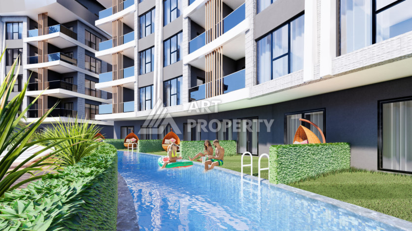 Новый проект на стадии строительства в Алании район Конаклы - Ракурс 5