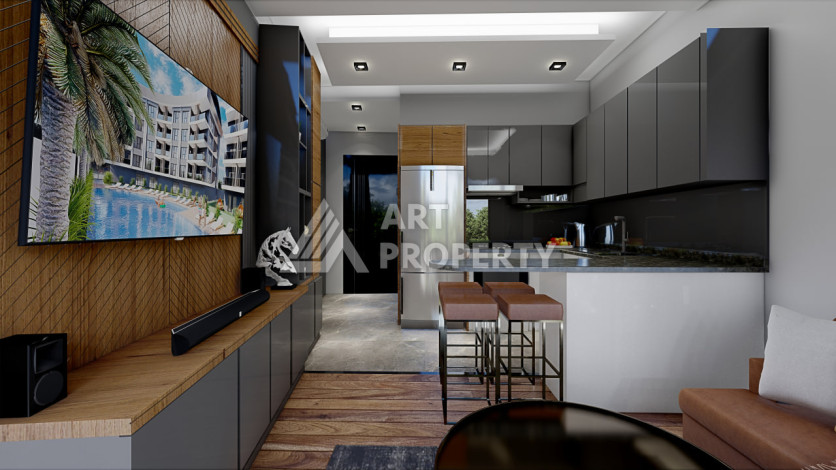 Новый проект на стадии строительства в Алании район Конаклы - Ракурс 7