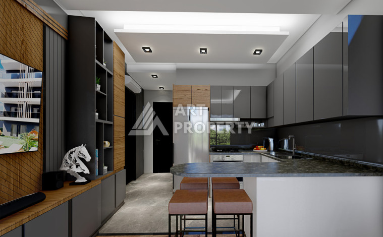 Новый проект на стадии строительства в Алании район Конаклы - Ракурс 9