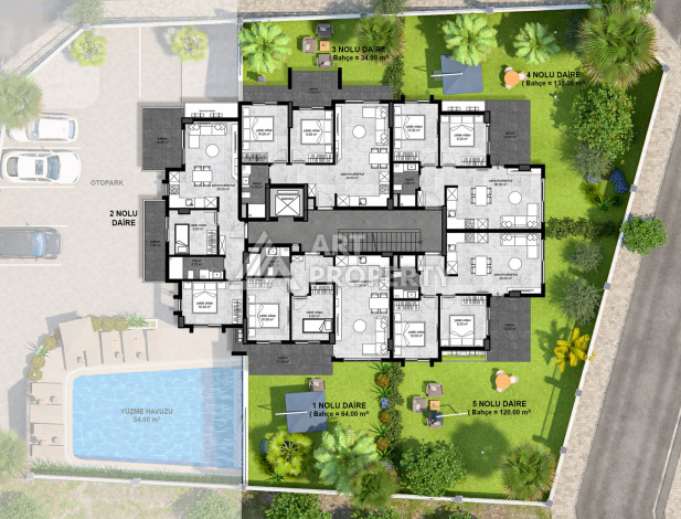 Новый проект в центре Алании на стадии строительства - Ракурс 25