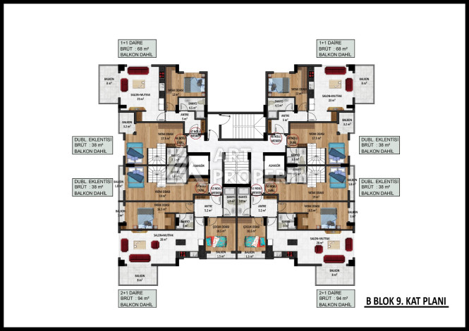 Инвестиционно-привлекательный проект на берегу пляжа Кейкубата в центре Алании - Ракурс 33