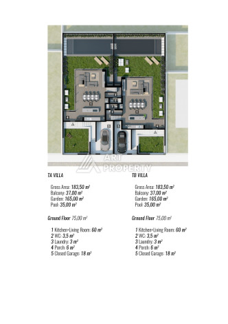 Шикарная вилла на этапе строительства в районе Каргыджак - Ракурс 51