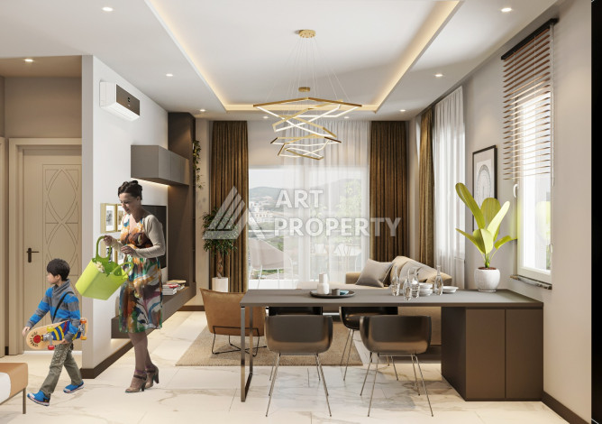 Новый проект жилого комплекса с апартаментами 1+1, 2+1, 3+1 в районе Авсаллар - Ракурс 5