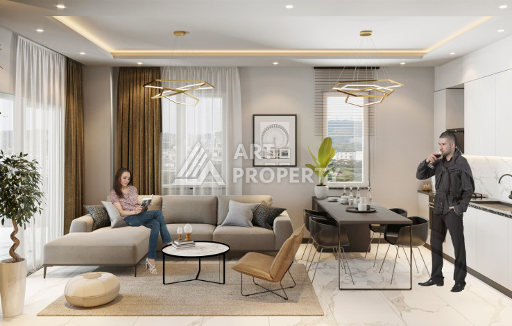 Новый проект жилого комплекса с апартаментами 1+1, 2+1, 3+1 в районе Авсаллар - Ракурс 6