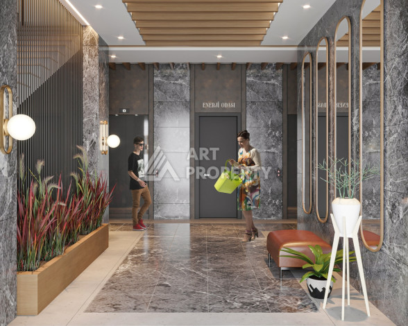 Новый проект жилого комплекса с апартаментами 1+1, 2+1, 3+1 в районе Авсаллар - Ракурс 17