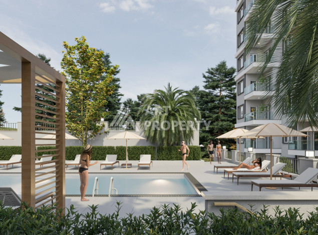 Новый проект жилого комплекса с апартаментами 1+1, 2+1, 3+1 в районе Авсаллар - Ракурс 41