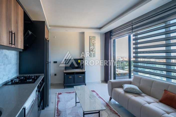 Квартира 1+1 с панорамным видом на море в новом доме в центральной части Алании - Ракурс 10