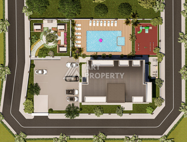 Новый проект в Алании район Демирташ на стадии строительства - Ракурс 7