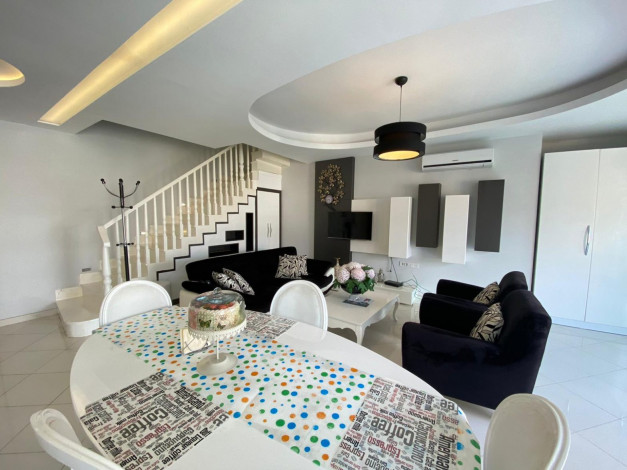 Меблированные двухуровневые апартаменты 3+1 в новом доме в районе Оба, 155 м2 - Ракурс 3