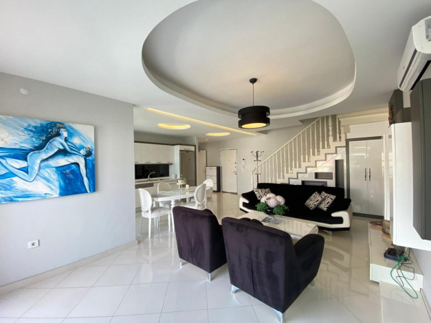 Меблированные двухуровневые апартаменты 3+1 в новом доме в районе Оба, 155 м2 - Ракурс 4