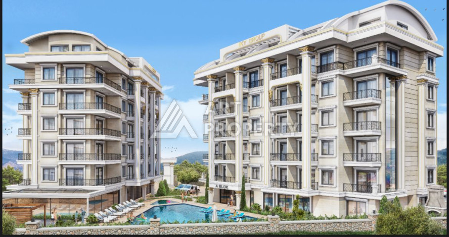 Квартира планировкой 1+1 в новым доме в открытом районе для ВНЖ Оба-Алания - Ракурс 2