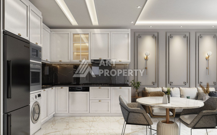 Квартира планировкой 1+1 в новым доме в открытом районе для ВНЖ Оба-Алания - Ракурс 13