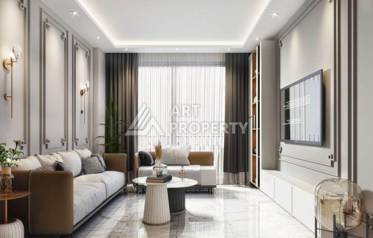 Квартира планировкой 1+1 в новым доме в открытом районе для ВНЖ Оба-Алания - Ракурс 14