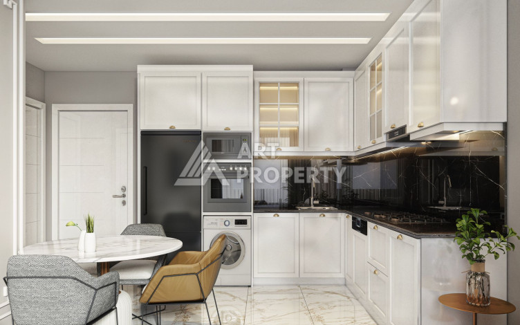 Квартира планировкой 1+1 в новым доме в открытом районе для ВНЖ Оба-Алания - Ракурс 16