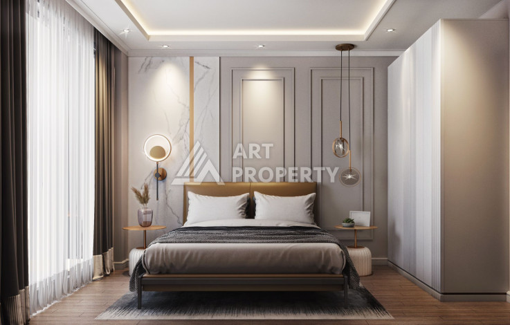 Квартира планировкой 1+1 в новым доме в открытом районе для ВНЖ Оба-Алания - Ракурс 17