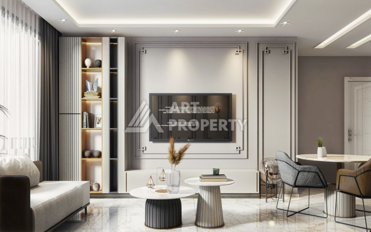 Квартира планировкой 1+1 в новым доме в открытом районе для ВНЖ Оба-Алания - Ракурс 18