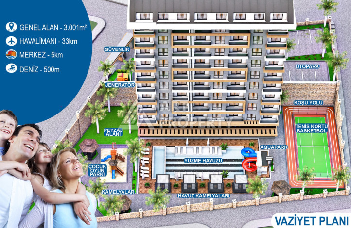 Видовая квартира на море 1+1 в Тосмуре - Ракурс 17