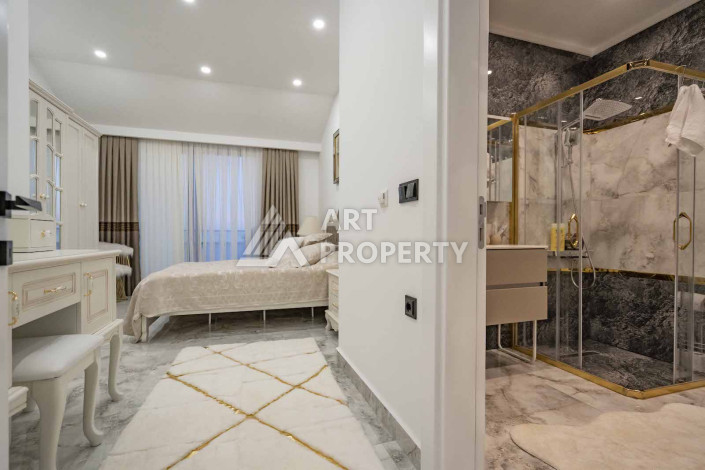 Огромный двухуровневый пентхаус премиум-класса 4+1 с панорамным видом на море в новом комплексе в Каргыджаке! - Ракурс 14