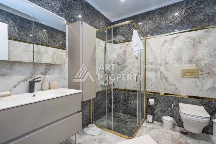 Огромный двухуровневый пентхаус премиум-класса 4+1 с панорамным видом на море в новом комплексе в Каргыджаке! - Ракурс 23