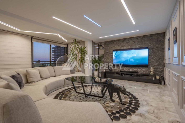 Огромный двухуровневый пентхаус премиум-класса 4+1 с панорамным видом на море в новом комплексе в Каргыджаке! - Ракурс 29