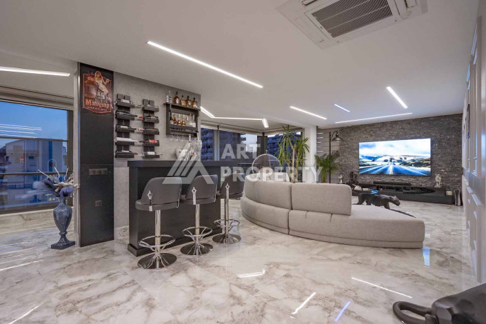 Огромный двухуровневый пентхаус премиум-класса 4+1 с панорамным видом на море в новом комплексе в Каргыджаке! - Ракурс 33