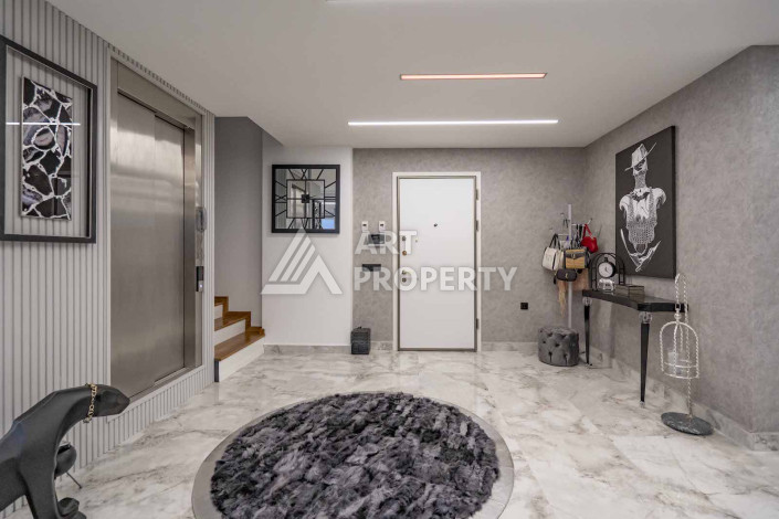 Огромный двухуровневый пентхаус премиум-класса 4+1 с панорамным видом на море в новом комплексе в Каргыджаке! - Ракурс 36