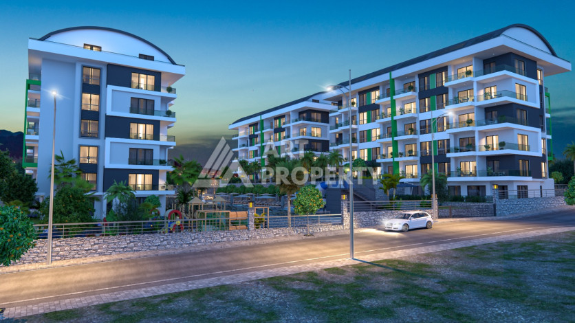 Комплекс на этапе строительства от ведущего застройщика Алании в районе Каргыджак! - Ракурс 8