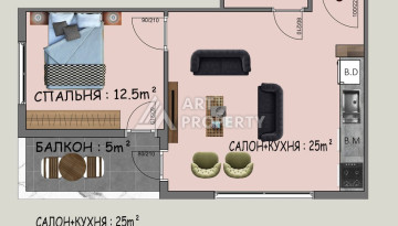 Квартира 1+1 нового комплекса в центре Аланьи - Ракурс 7