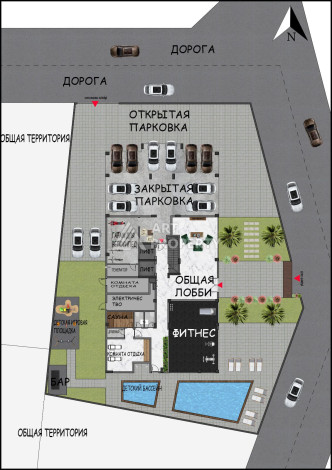 Квартира 1+1 нового комплекса в центре Аланьи - Ракурс 16