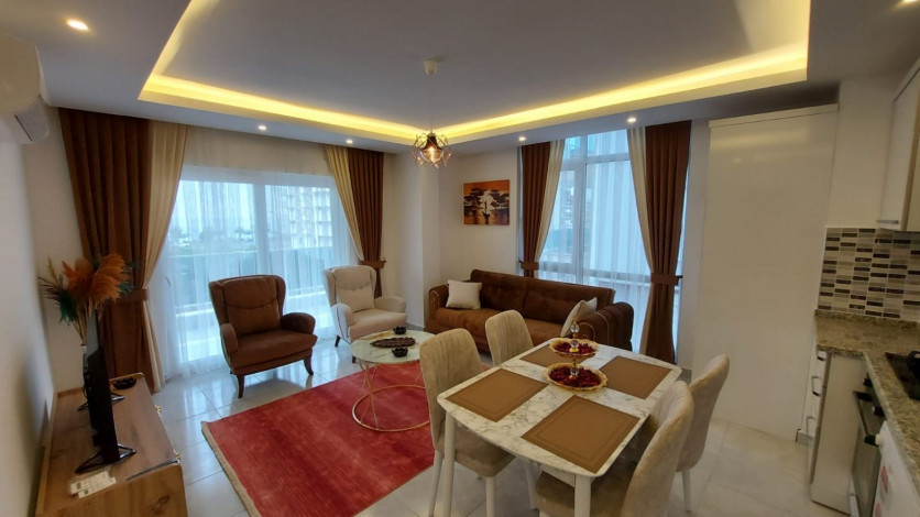 Меблированные апартаменты  планировки 1+1 в 150 метрах от Средиземного моря в районе Кестель, Алания,65 м2 - Ракурс 6