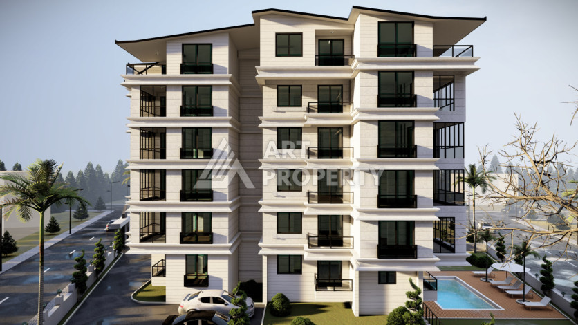 Квартиры 1+1, 2+1 на этапе строительства в районе Газипаша - Ракурс 2