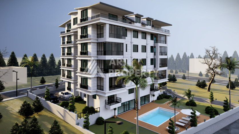 Квартиры 1+1, 2+1 на этапе строительства в районе Газипаша - Ракурс 5