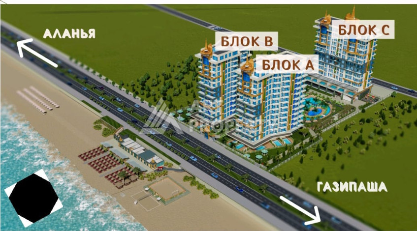 Квартира 1+1 элитного комплекса в районе Махмутлар - Ракурс 18