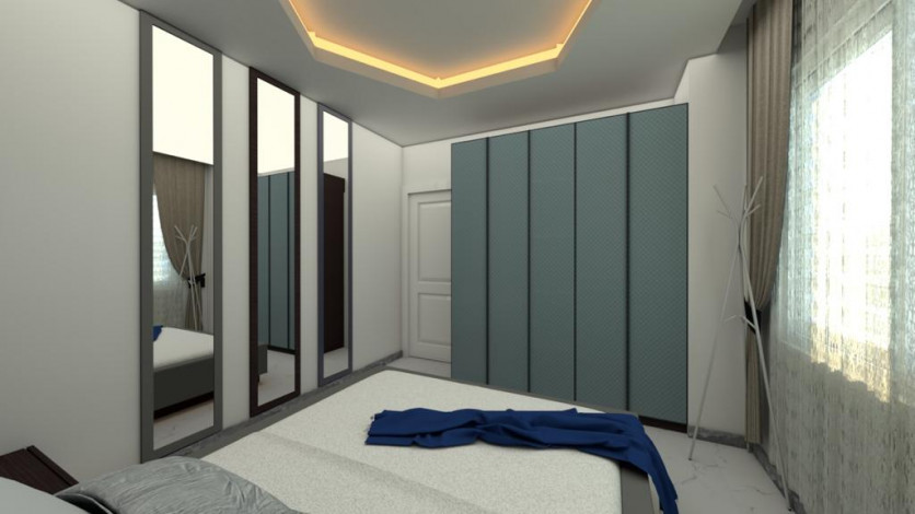 Современная двухкомнатная квартира в новом комплексе рядом со Средиземным морем, 54м2 - Ракурс 4