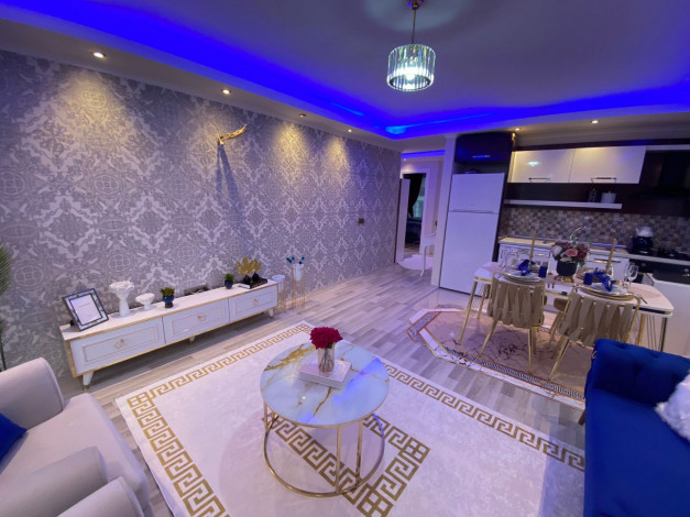 Шикарная квартира с красивым видом на старинный город Наулу в Махмутларе, Алания, 110 м2 - Ракурс 14