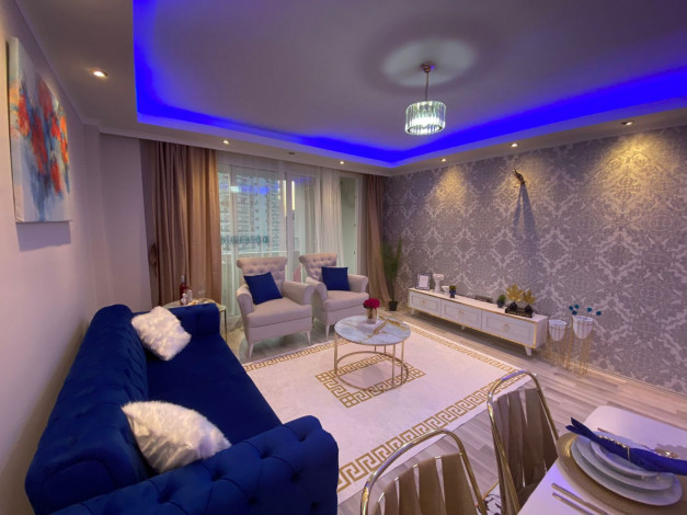 Шикарная квартира с красивым видом на старинный город Наулу в Махмутларе, Алания, 110 м2 - Ракурс 15