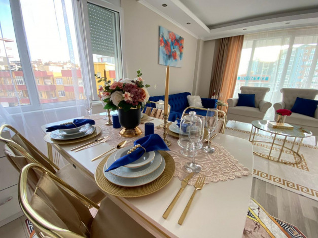 Шикарная квартира с красивым видом на старинный город Наулу в Махмутларе, Алания, 110 м2 - Ракурс 25