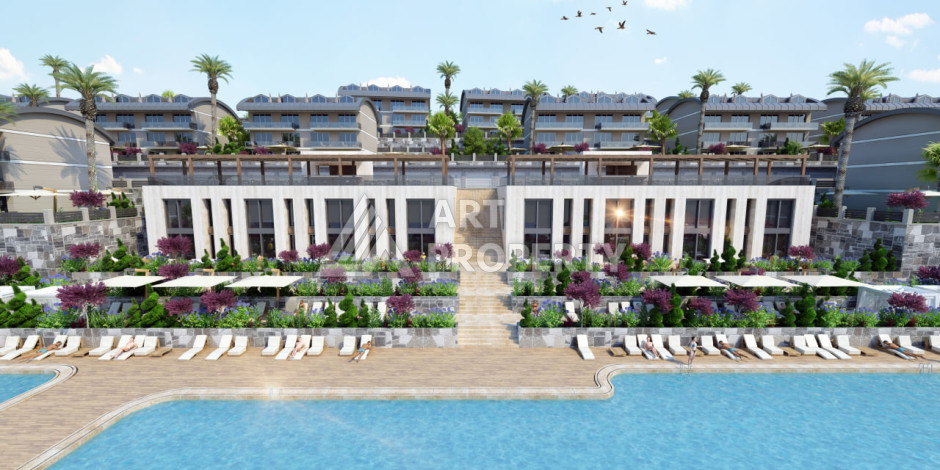 Грандиозный проект на этапе строительства в районе Конаклы в 280 м от моря! - Ракурс 23