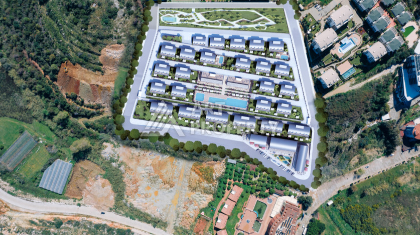 Грандиозный проект на этапе строительства в районе Конаклы в 280 м от моря! - Ракурс 29