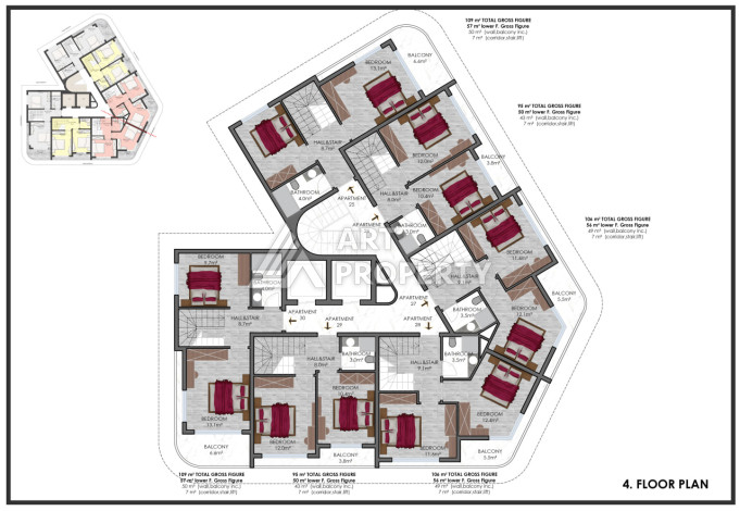 Двухуровневая квартира 2+1 в центре Аланьи - Ракурс 7