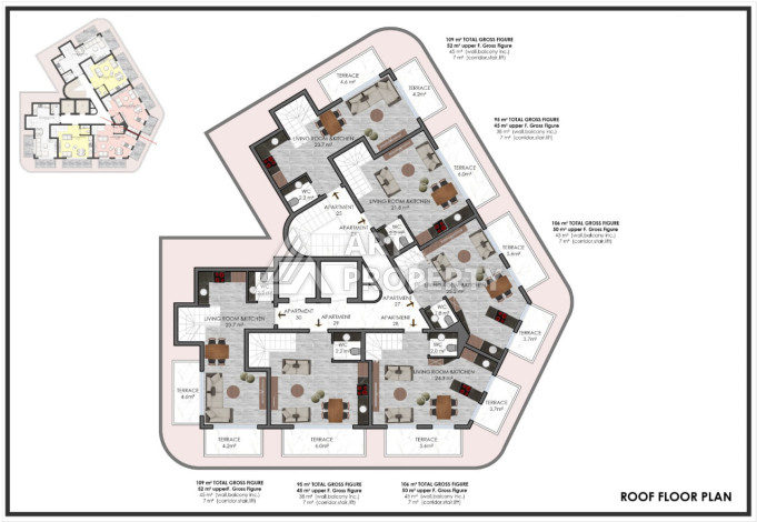 Двухуровневая квартира 2+1 в центре Аланьи - Ракурс 8