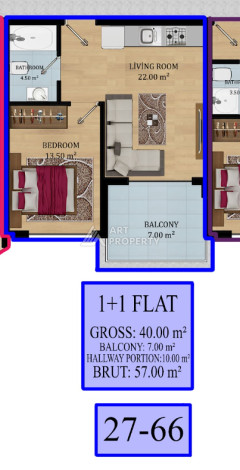 1+1 квартира в Авсаларе - Ракурс 8